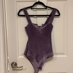 Wild Fable Purple Velvet Bodysuit